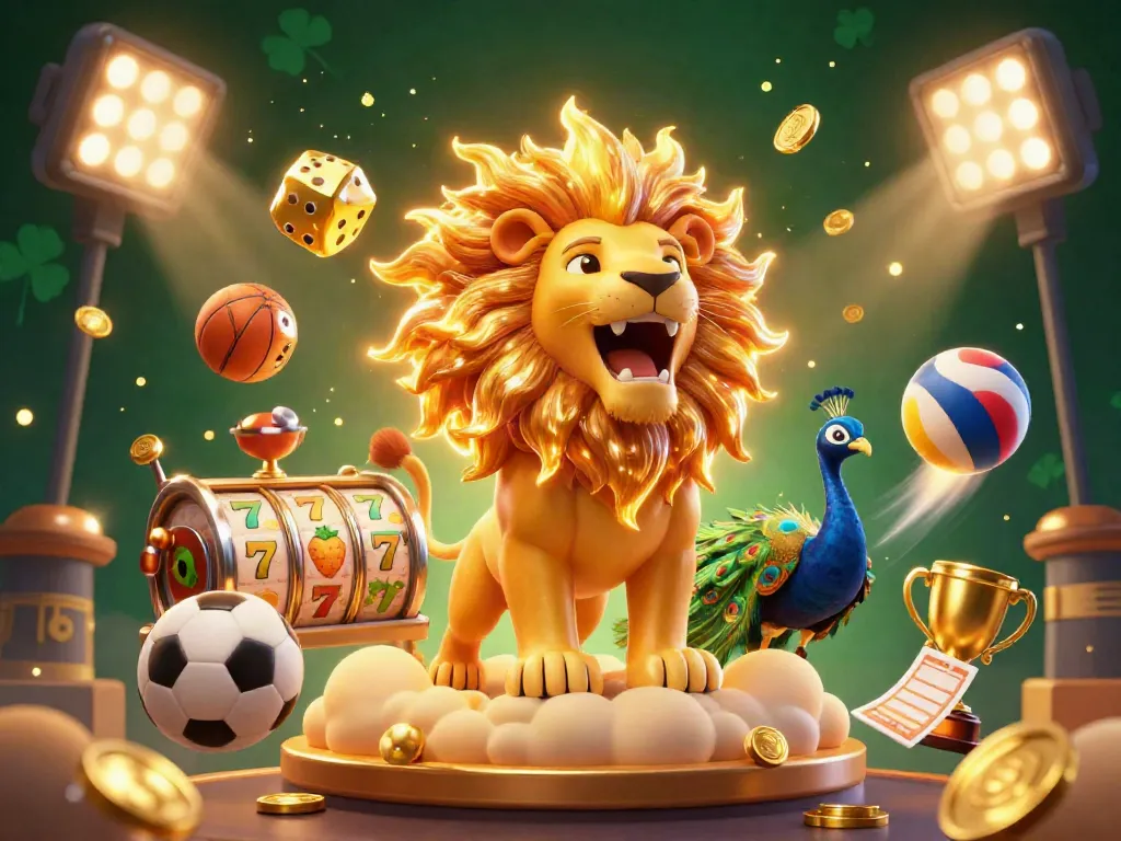 Spin the slot reels in a vibrant casino scene filled with 3D animated characters and dynamic elements.
